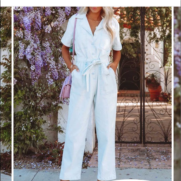 Vici Blue denim Jumpsuit - Picture 2 of 4